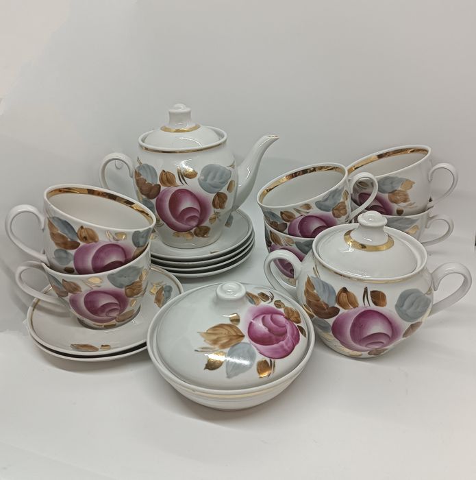 Сервиз советский полонное, Дулево ситцевый,