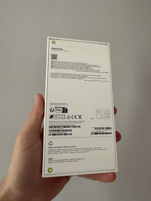 iPhone 17 Pro Max 256gb Blue Nou/Sigilat/Garantie/Sim fizic