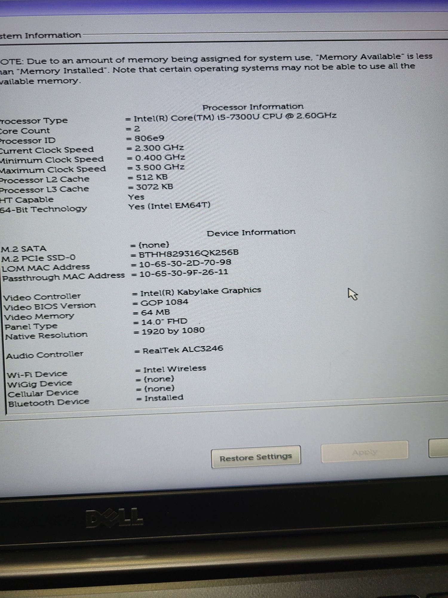 Dell latitude 7480 8gb ram