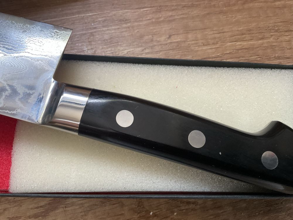 Японски кухненски нож Gyuto – нов, ръчна изработка, в кутия
