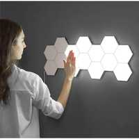 Квантова стенна шестоъгълна LED лампа - 7 броя