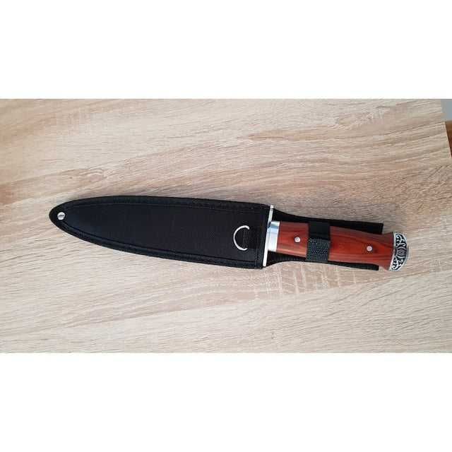 Cutit Ideal INJUNGHIAT PORCI,Vanatoare cu 2 taisuri;Otel Inox+Teaca