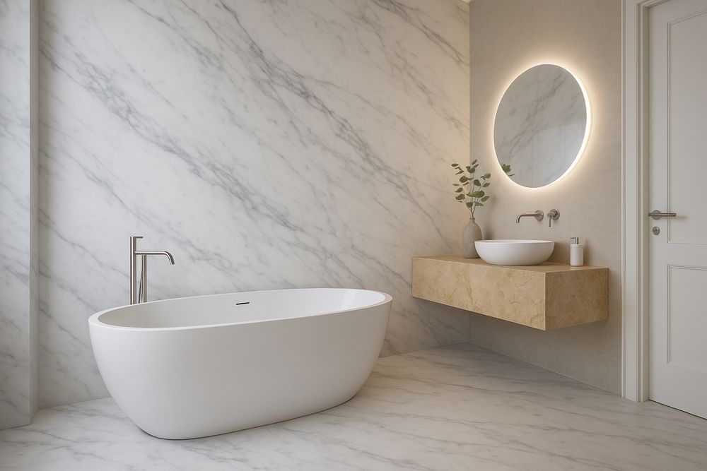 Marmura alba Volakas cu venaturi gri