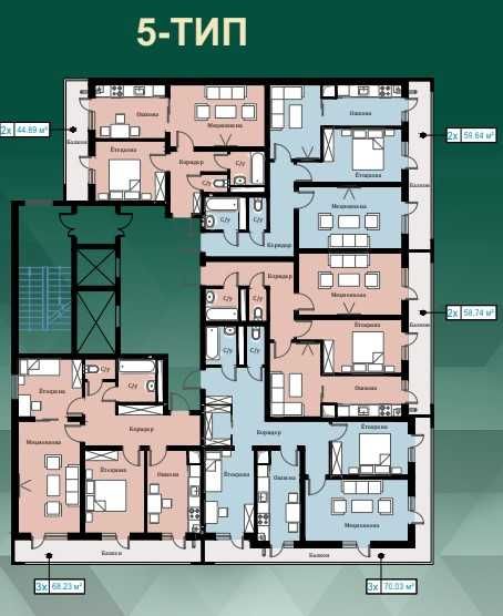 Последняя 2 комнатная квартира в Яшнабадском районе ХА154375
