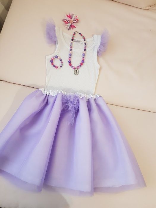 Set tutu si maieu 122/128 cm +la alegere set accesorii sau ochelari