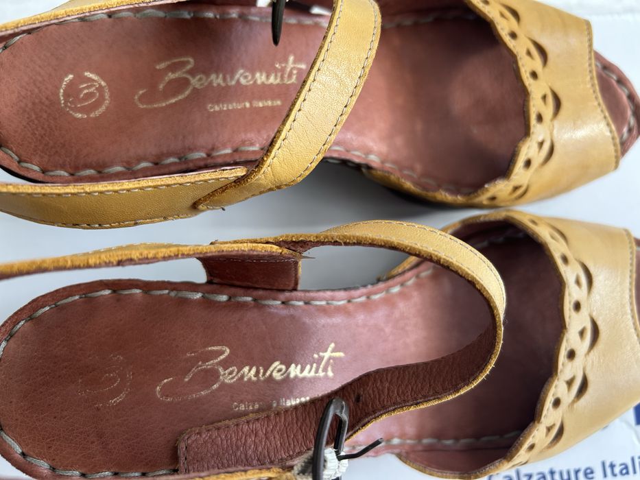 Sandale piele Benvenuti mustar marimea 37