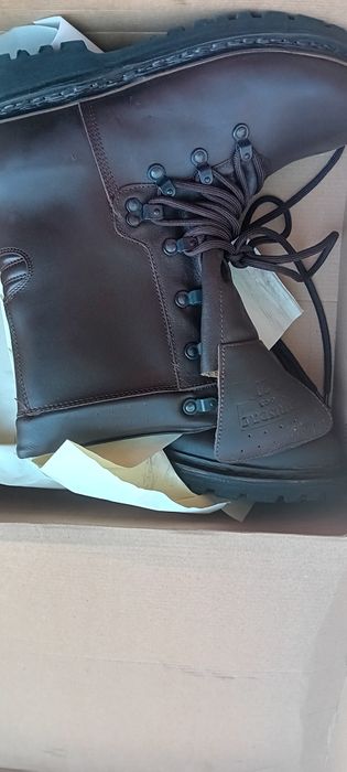 Bocanci militari din piele maro si pânză