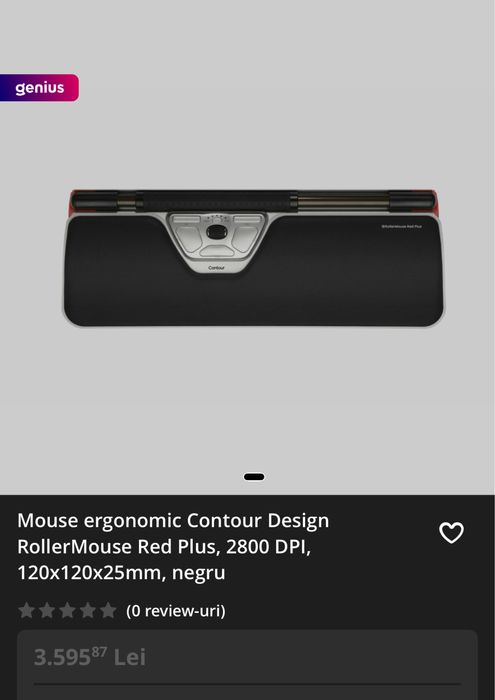 Mouse ergonomic Contour Design RollerMouse Red Plus