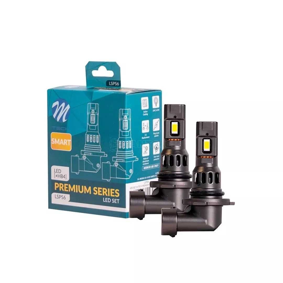 LED крушки M-TECH SMART PREMIUM H4/H7/H11/HB3/HB4-12V-6000K,к-т/2 бр./