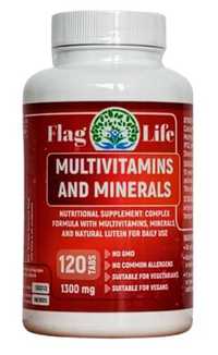 24 Мултивитамини и Минерали FlagLife 1300 мг, 120 таблетки,