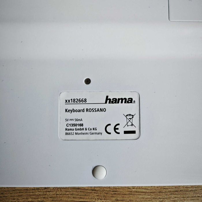 Клавиатура Hama ROSSANO - USB, бяла, с кирилица