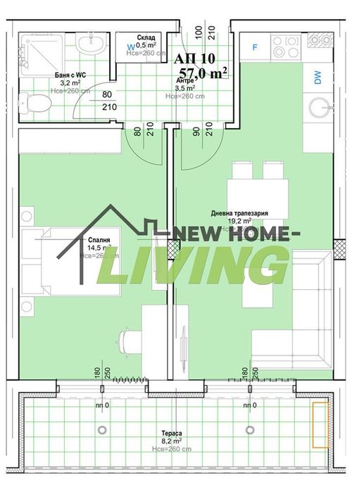 2-стаен в Пловдив, област-с.Марково площ 66 цена 98850