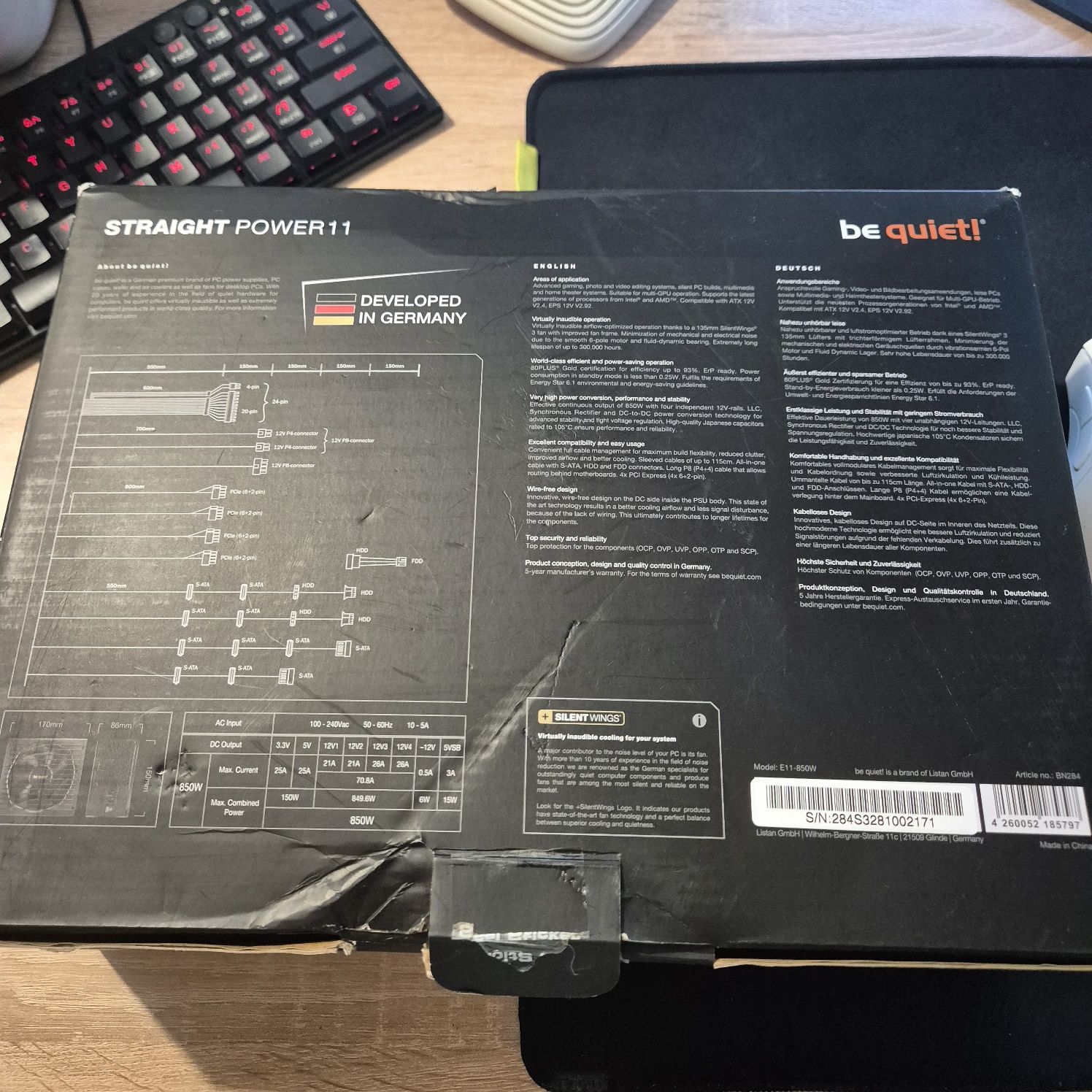 Захранване be quiet! Straight power 11 850 watt 80+gold