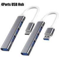 Hub USB 4 porturi / Tip C la USB Multi Port , Silver Laptop Macbook PC