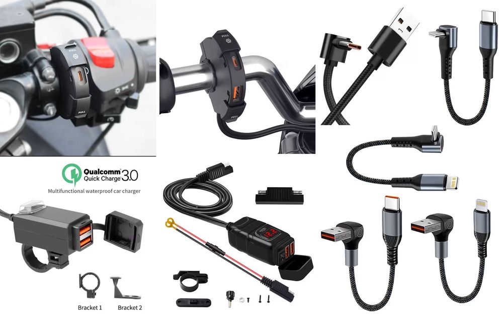 Incarcator fastcharge USB A USB C pentru moto scuter atv Cablu incarca