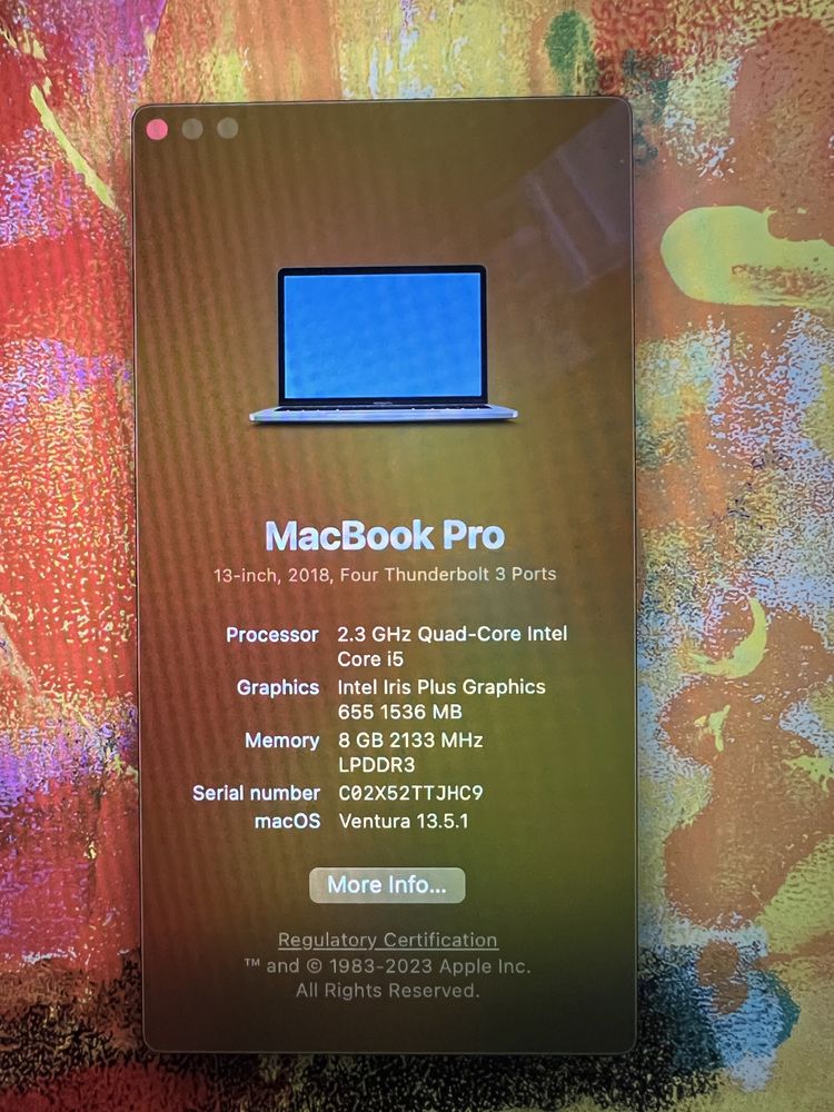 MacBook Pro 2018 | 13'' | 8GB | 512 GB | TOUCH