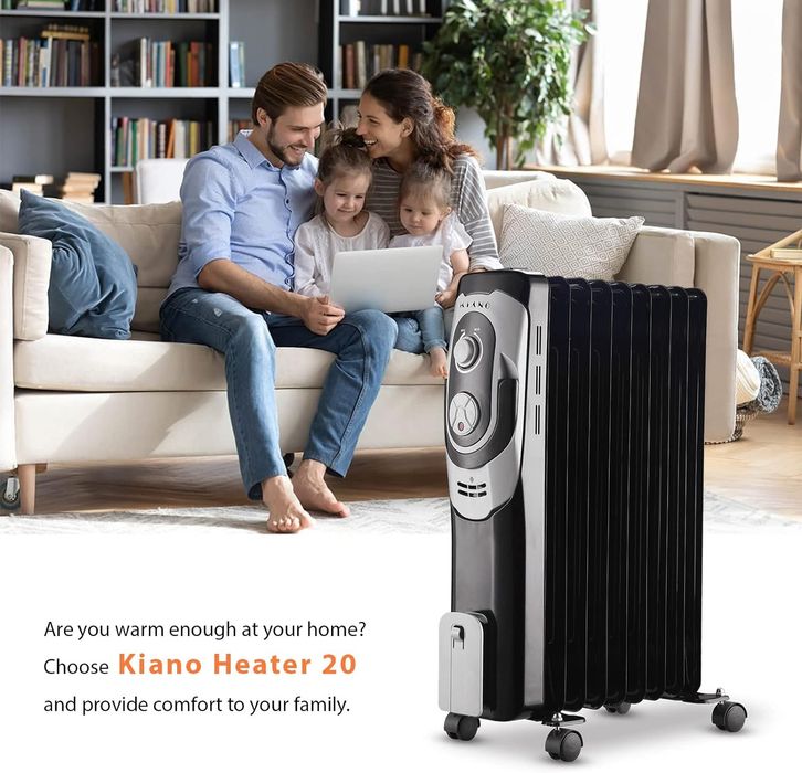 Маслен радиатор 2000 W, ръчен термостат, 3 нива на мощност