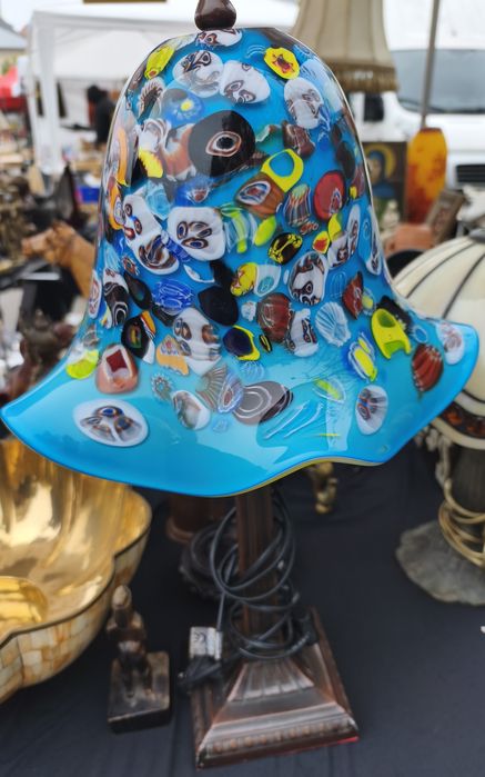 Veioza cu abajur din sticla de Murano h 57 cm