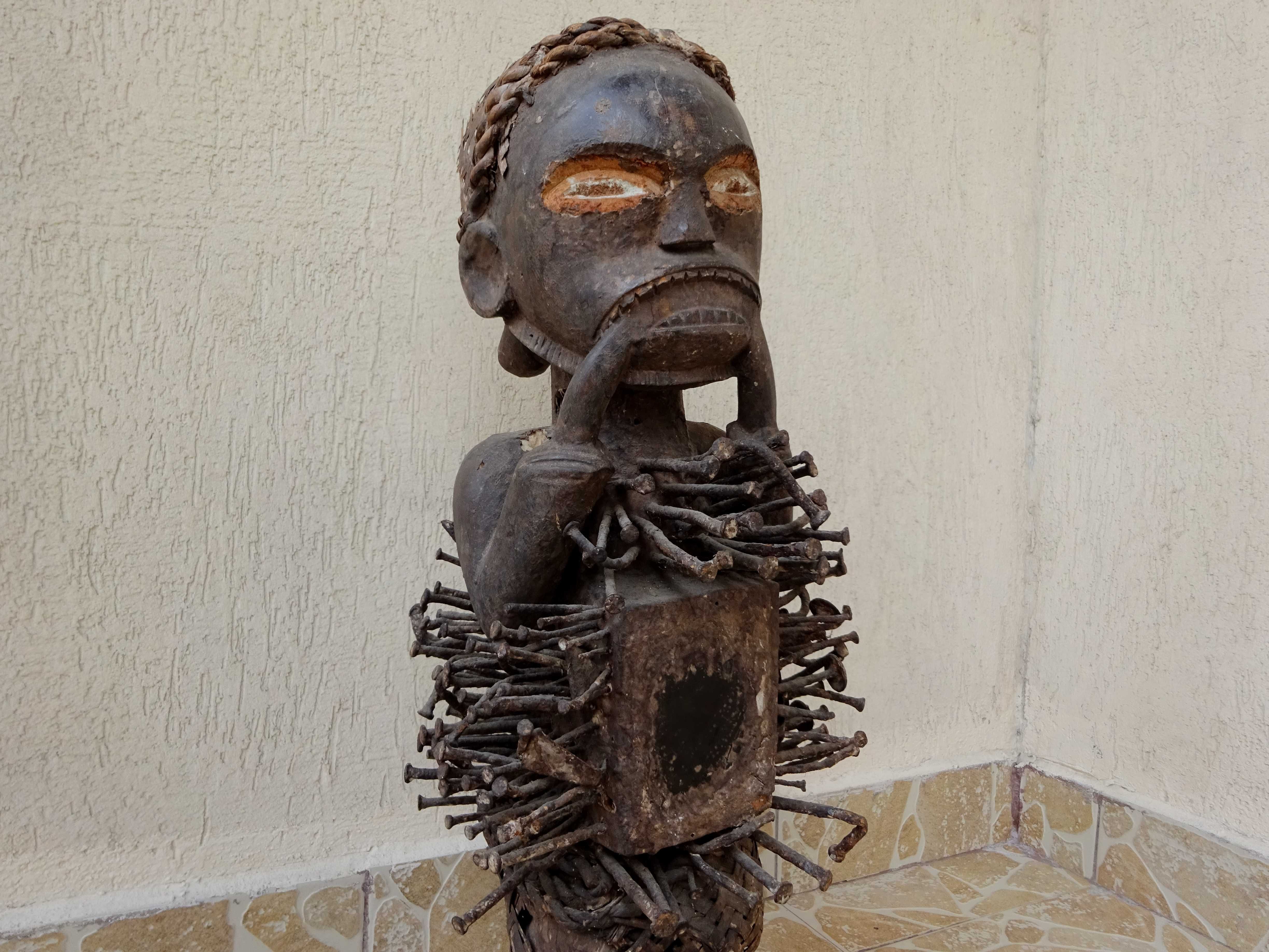 Statueta africana Nkishi |Bakongo |Congo |Piesa Veche de Muzeu -UNICAT