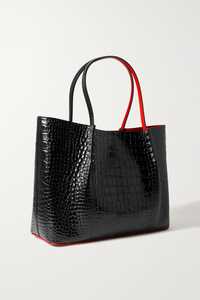 CHRISTIAN LOUBOUTIN
Cabarock spiked croc-effect glossed-leather tote