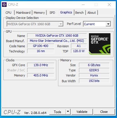 MSI GeForce GTX 1060 6gb OC