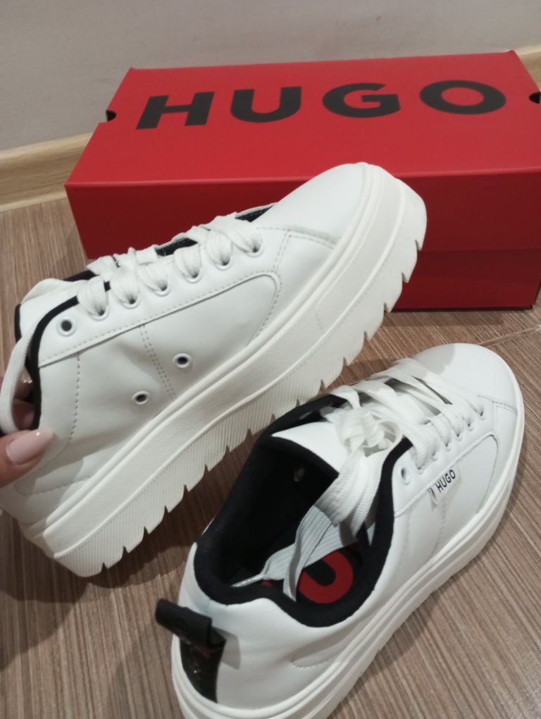 Кожени маратонки Hugo Boss