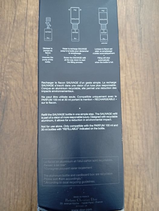 Dior Sauvage Parfum 100% Original, Refiller 300ml