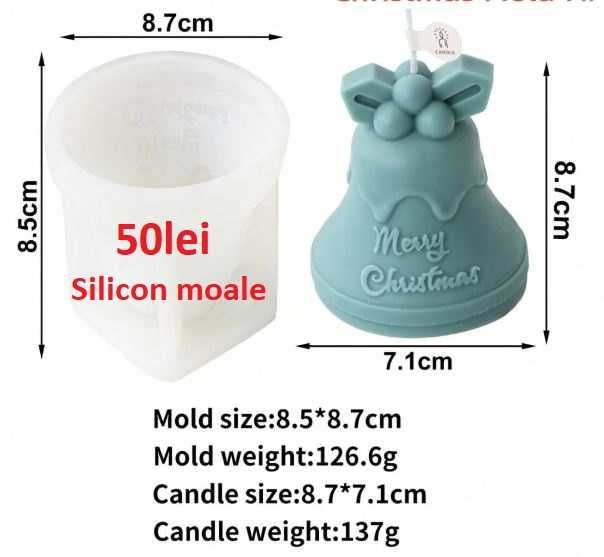 Matrite din Silicon pentru Craciun part 1– lumanari, sapun, ipsos