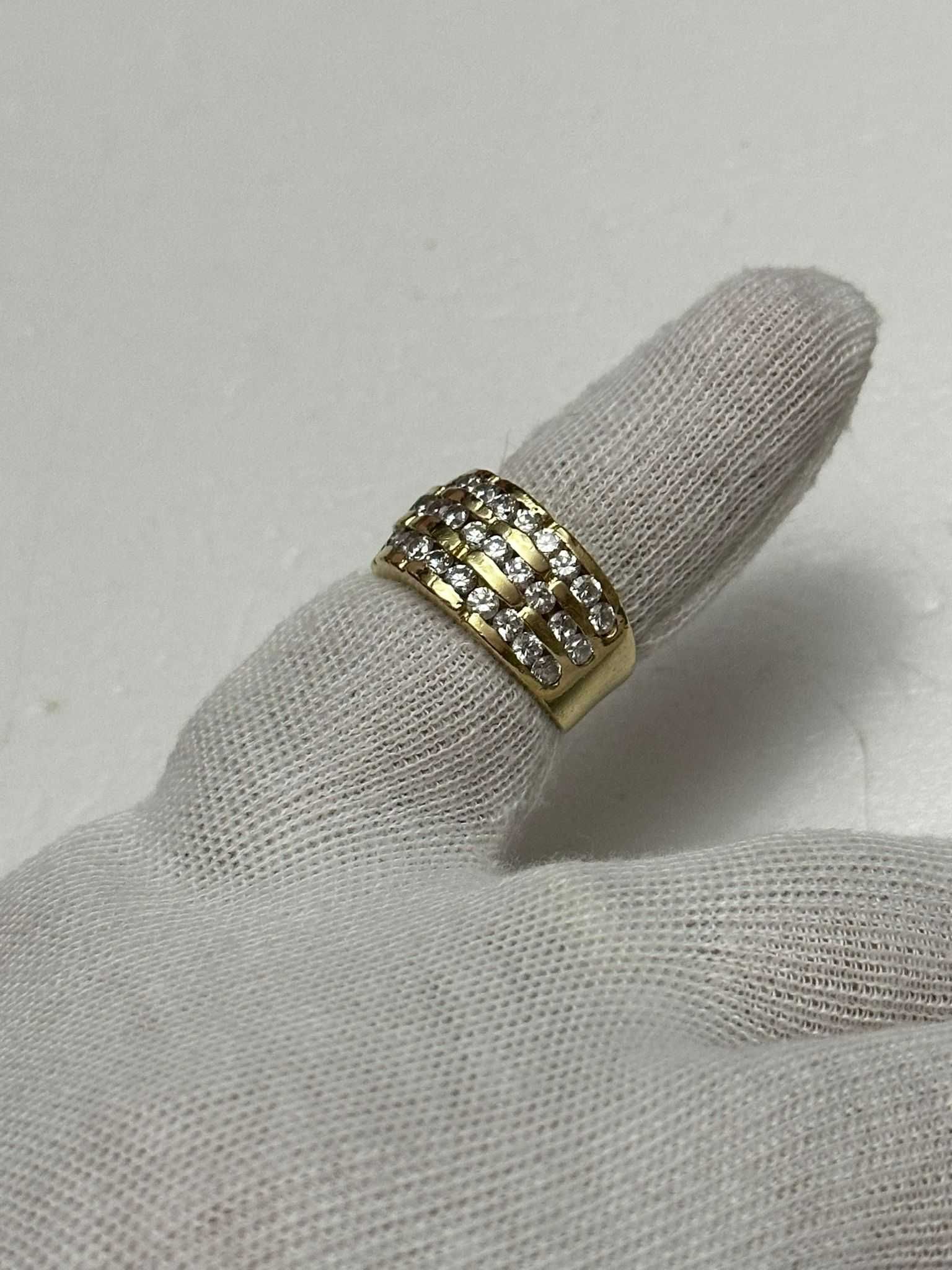 INEL AUR 14K + Cristale Zirconia - 3 Randuri - Lat - 8.1g. - 310lei/gr