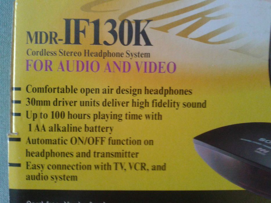 Casti Hi-Fi SONY MDR-IF130K, infrared cordless, absolut noi