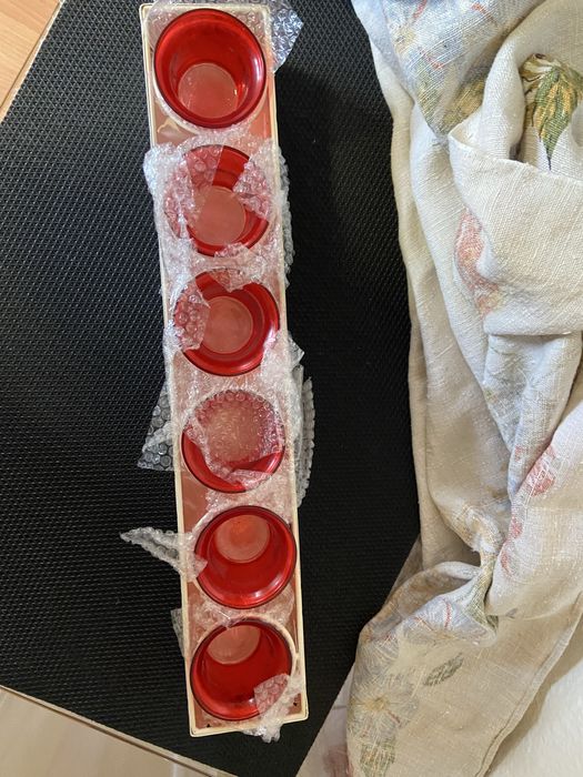 Нов коледен свещник - метал и стъкло, за 6 свещи