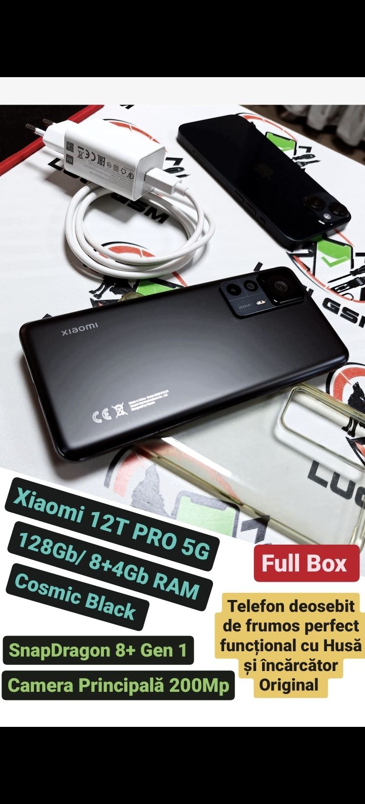 Xiaomi MI 12T PRO 5G (Cosmic Back) 200Mp Camera Full Box Ofertă Preț