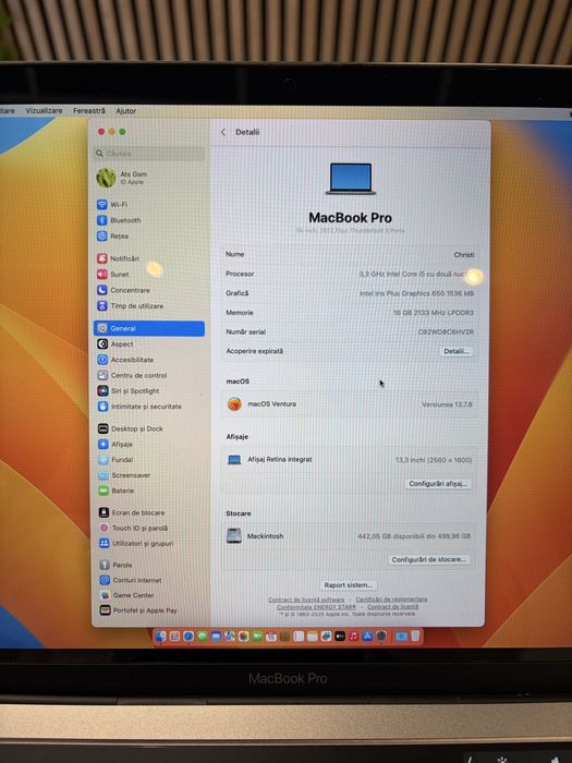 **ATS GSM**Macbook Pro TOUCHBAR 2017 512Gb / Garantie
