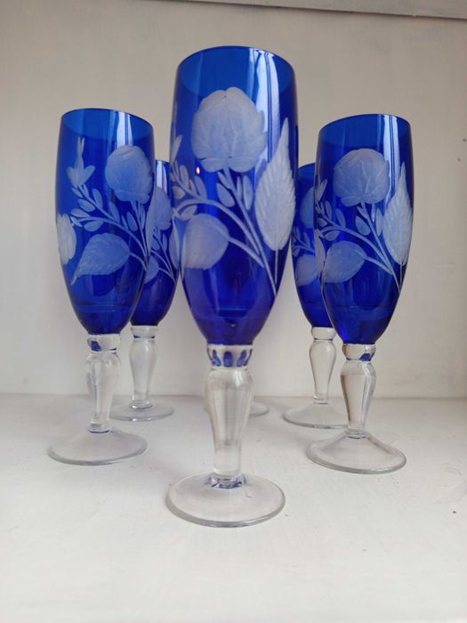 Кристални чаши Бохемия високи, колекционерски