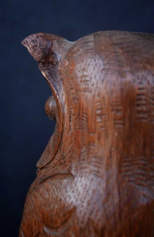 Book Ends Pereche lemn de stejar Figurine Sculptate Bufnițe