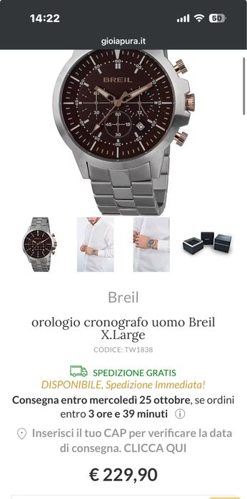 Италиански мъжки часовник BREIL X.LARGE CHRONO GENT НАМЛЕН