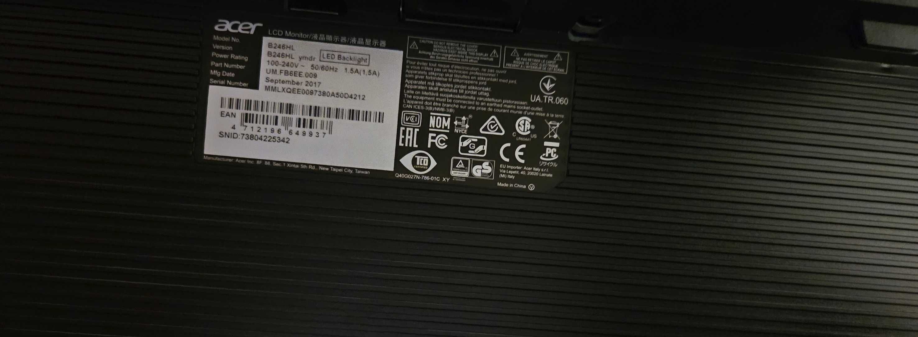 Monitor LED Acer B246HL