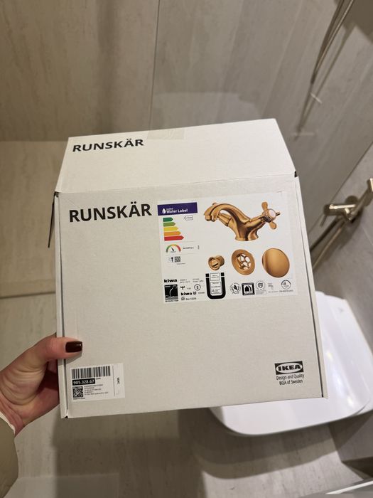 Baterie lavoar RUNSKÄR, alamă – nouă, IKEA