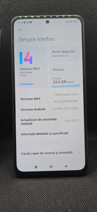 Xiaomi Redmi Note 13 (AG31 Barboi b23642)-Garantie 2 ani!