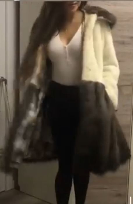 Шуба греческая натуральная Соболь и белая норка