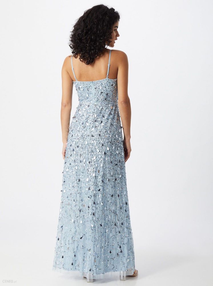 Rochie Blue paiete si Cristale crapata intr-o parte M