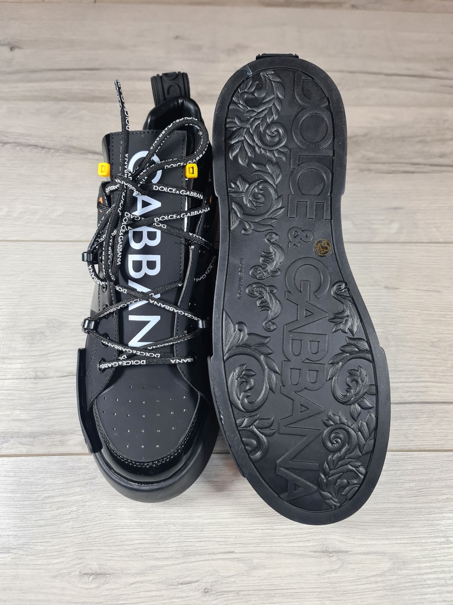 Sneakers-Dolce&Gabanna-Alb-Negru-Transp-Gratuit-Breloc-LV+Parfum-Cadou