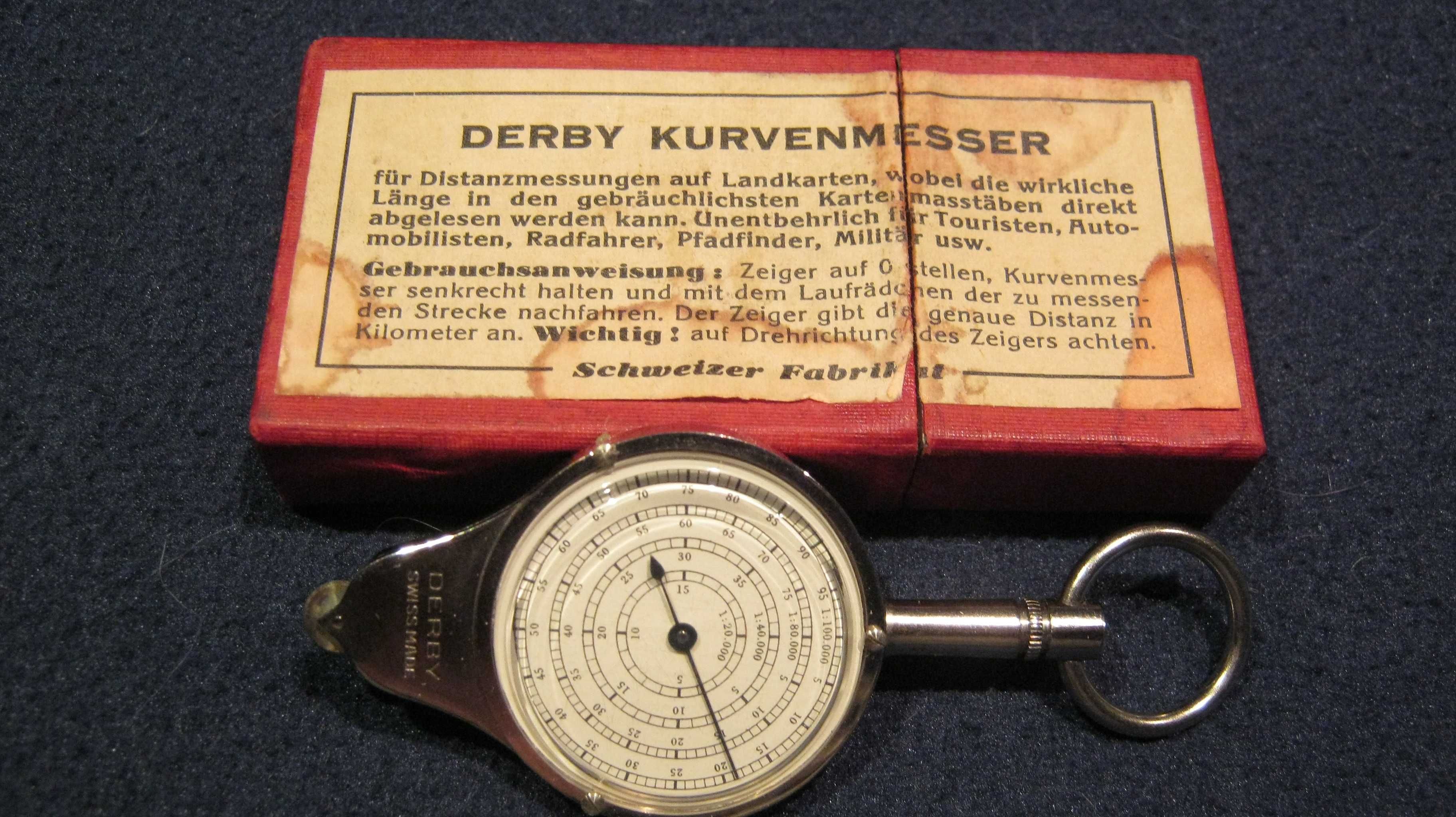 Instrument masura distante la scara,harti,DERBY KURVENMESSER,1930