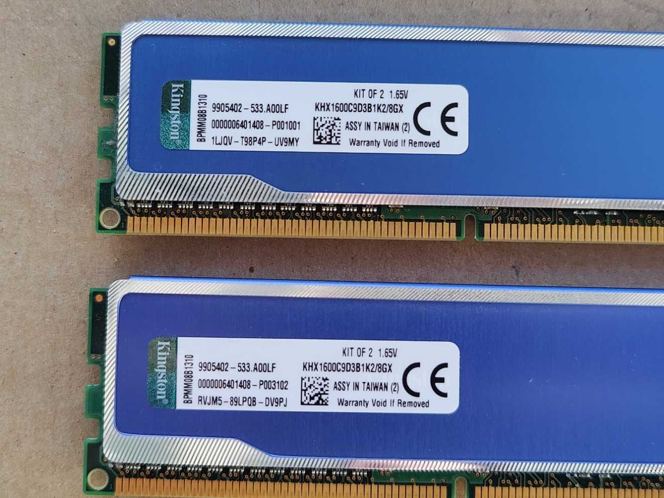 Memorie ram Kingston HyperX blu Kit 8GB (2x4GB), DDR3, 1600MHz, CL9