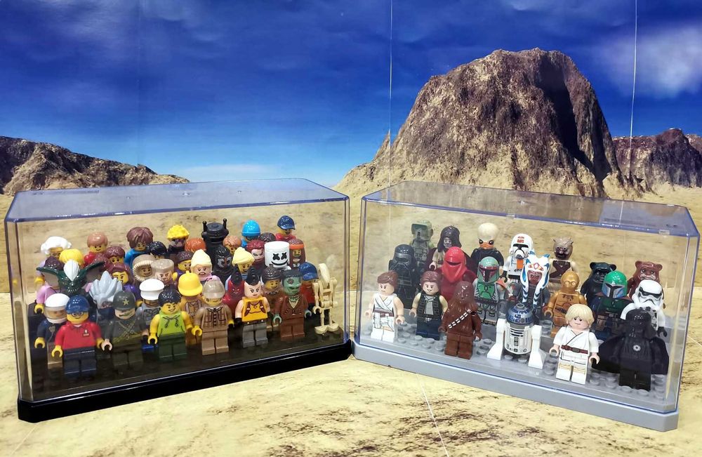 Cutie depozitare / prezentare colectie de Minifigurine Lego: negru/gri