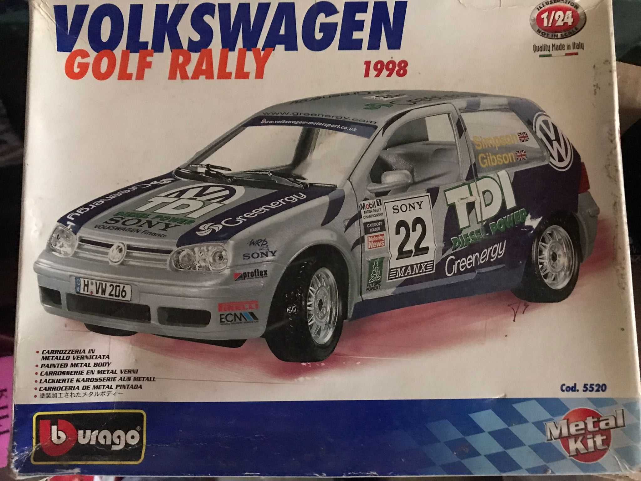 KIT Macheta VW Golf 4 Rally Burago 1/24