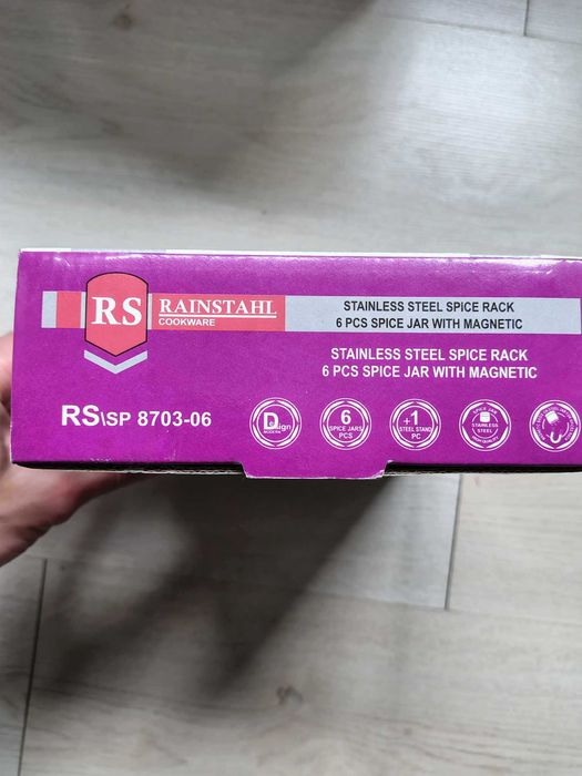 Recipient Condimente 6 Pieces Magnetic Herb Spice Rack Tin Jar Holder