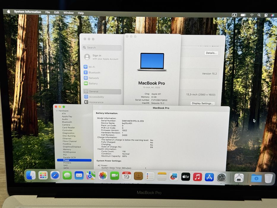 Като Нов 13.3'Macbook Pro M1/8GB Ram/256GB SSD