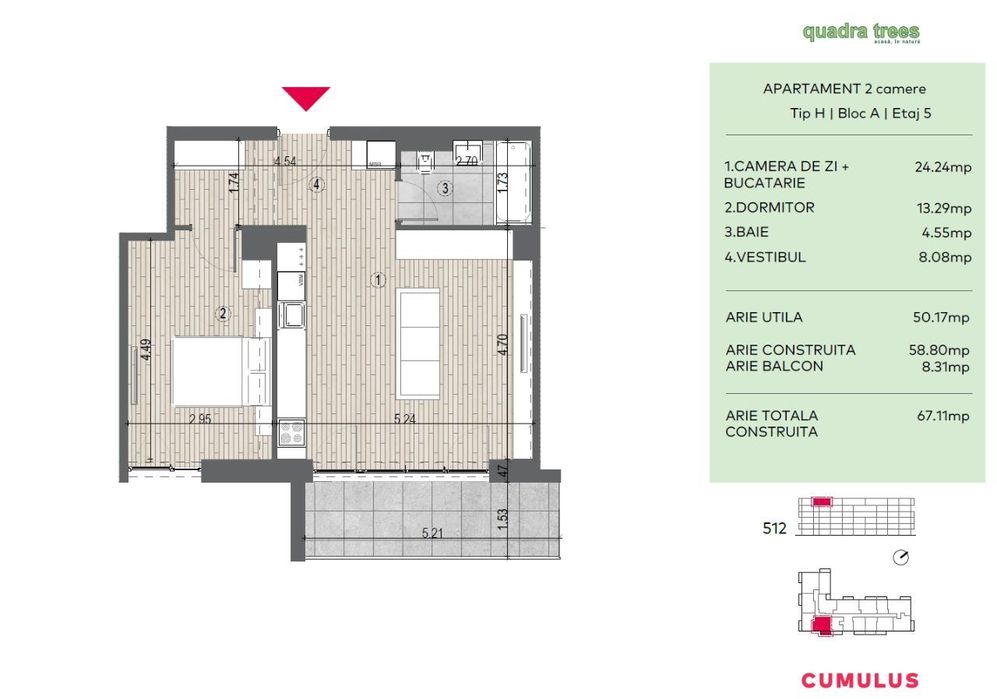 Vânzare apartament 2 camere, etaj 5 - Direct Dezvoltator. Comision 0!