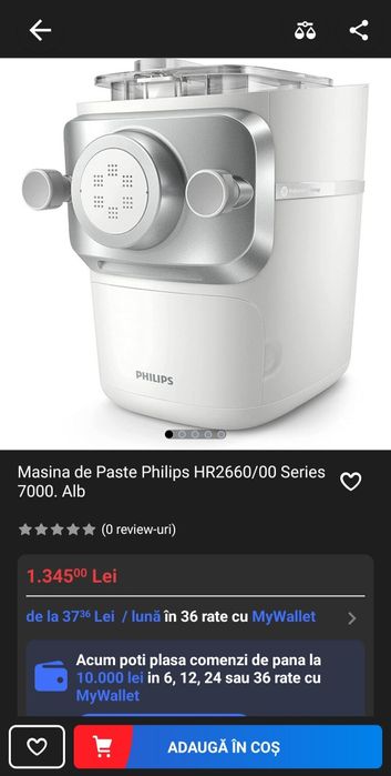 Aparat/masina de facut paste Philips HR 2660 Pasta Maker  7000 series